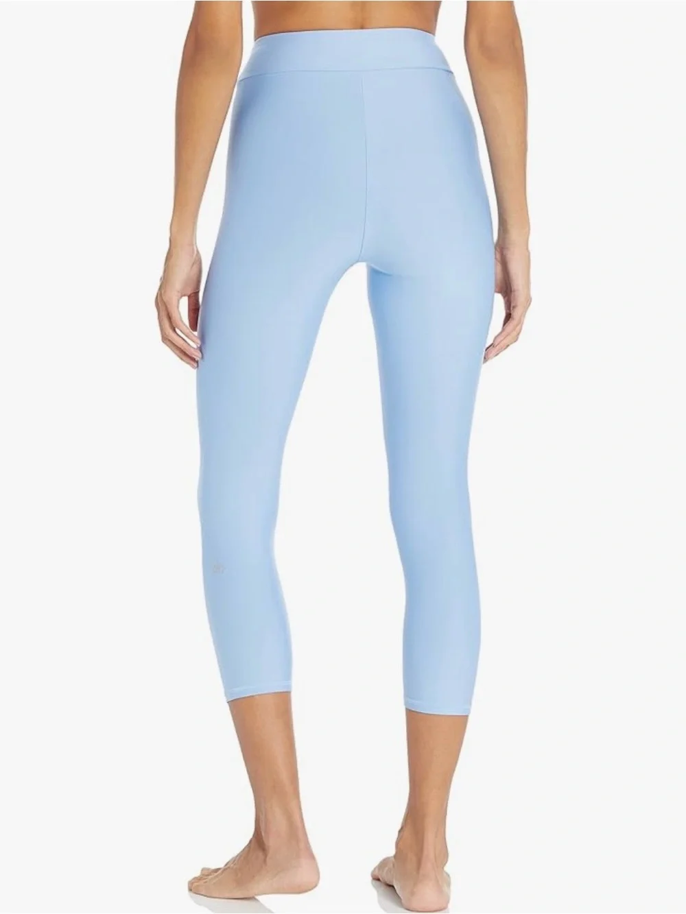 Alo Yoga Womens Airlift High Waist Conceal Zip Capri Small Light Blue